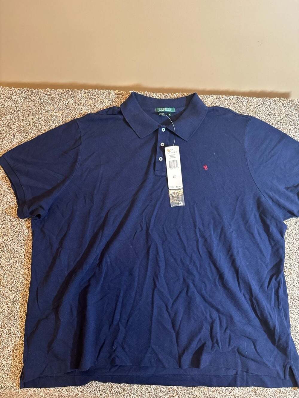 Lauren Ralph Lauren Men's Classic Fit Short Sleeve Polo Shirt Navy Blue